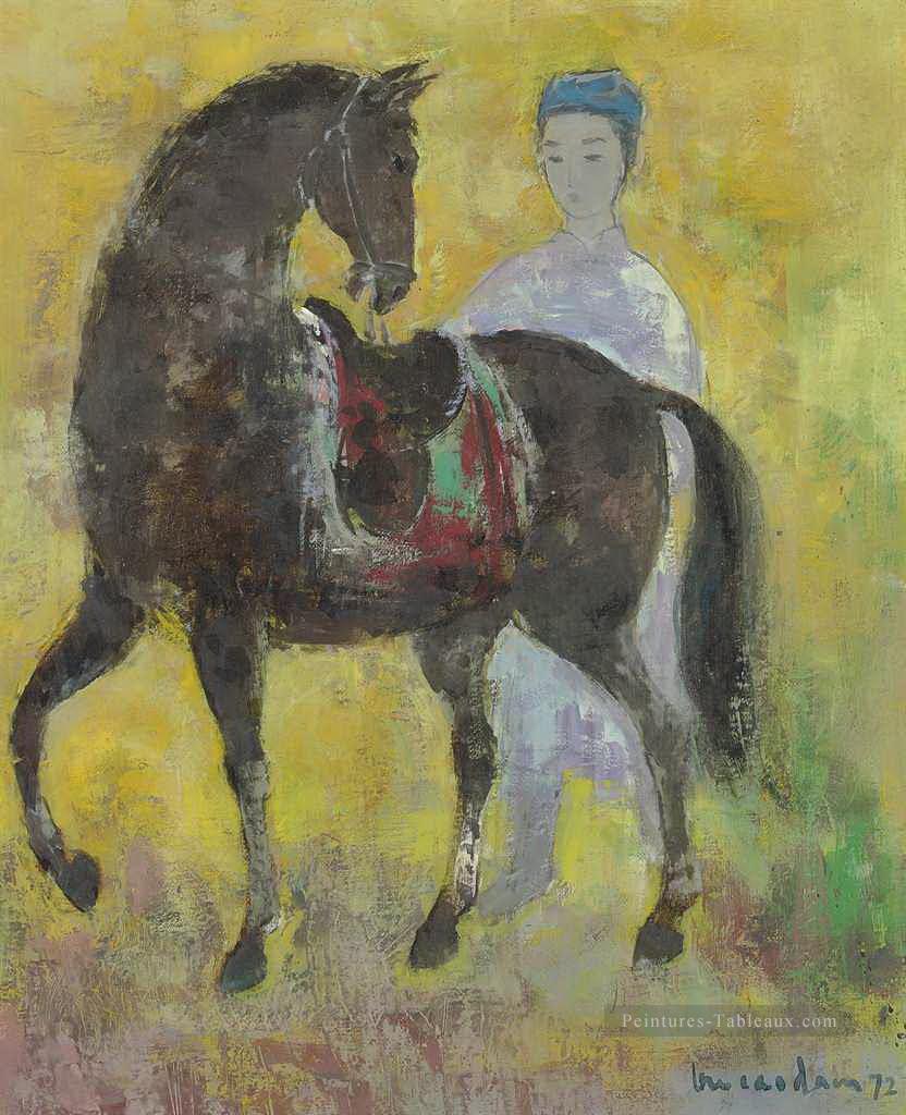 VCD le cheval noir Asiatique Peintures à l'huile